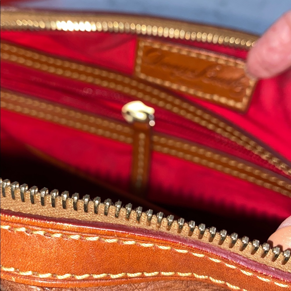 Dooney & Bourke Ostrich-Embossed Tan Shoulder Bag - Picture 9 of 14
